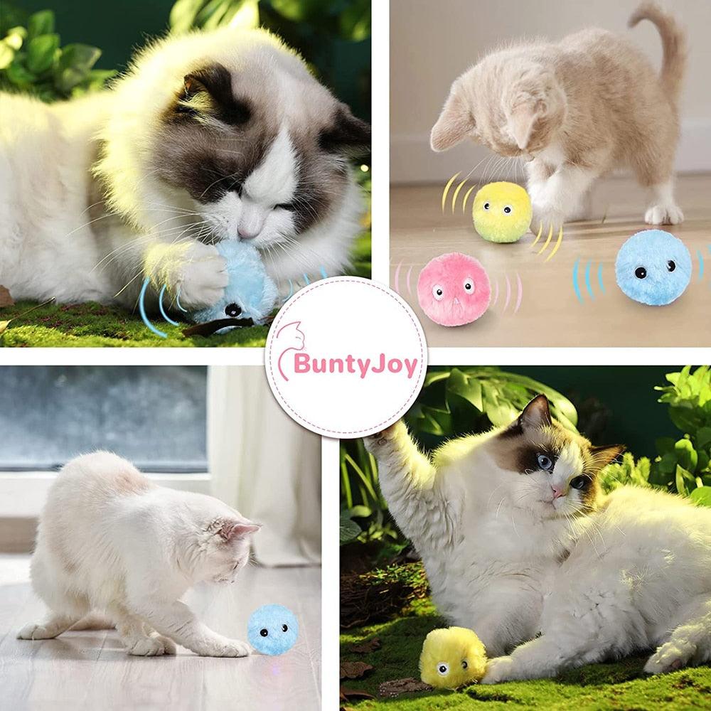 Interactive Chirping Cat Ball Toys – 3 Lifelike Animal Sounds