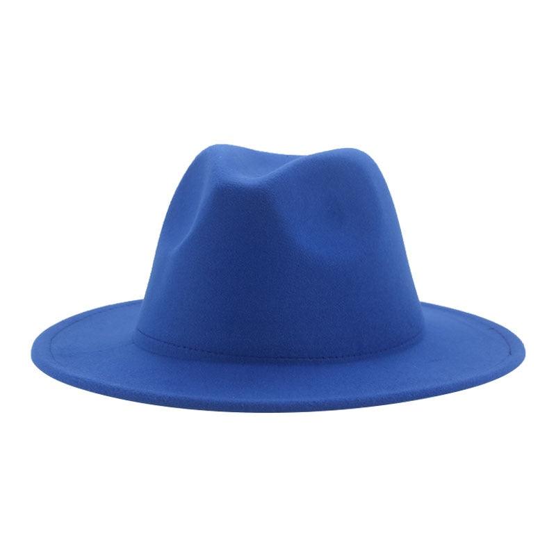 Unisex Wide Brim Fedora Hat - Retro Vintage Brown Formal Fedora
