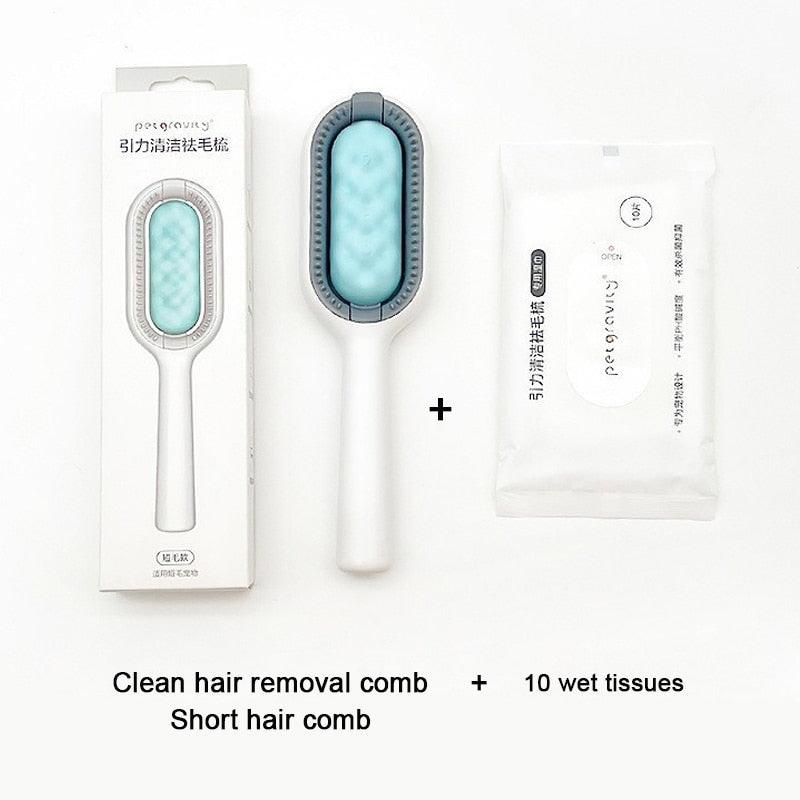 Minimalist Pet Grooming Brush with Steam Cleaning System