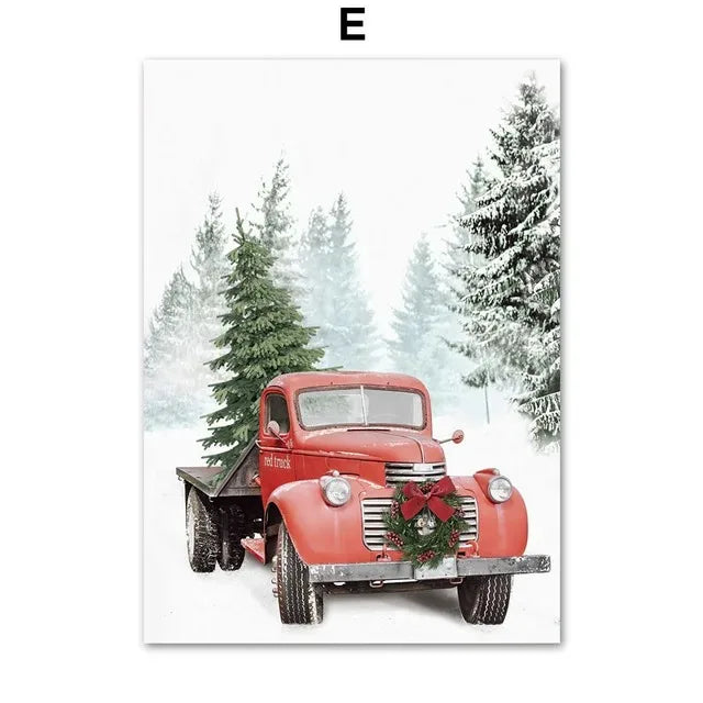 Winter Snow Scenery Christmas Wall Art Unframed Canvas Prints - Image 17