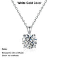 NeeTim 2ct 3ct Moissanite Necklace for Women Sterling Silver 925 with Yellow Rose White Gold Plated Lab Diamond Pendant Necklace