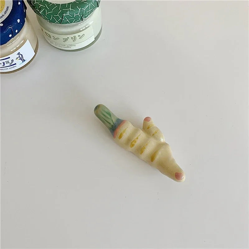 Ceramic Food Shaped Decorative Chopsticks Holder Set