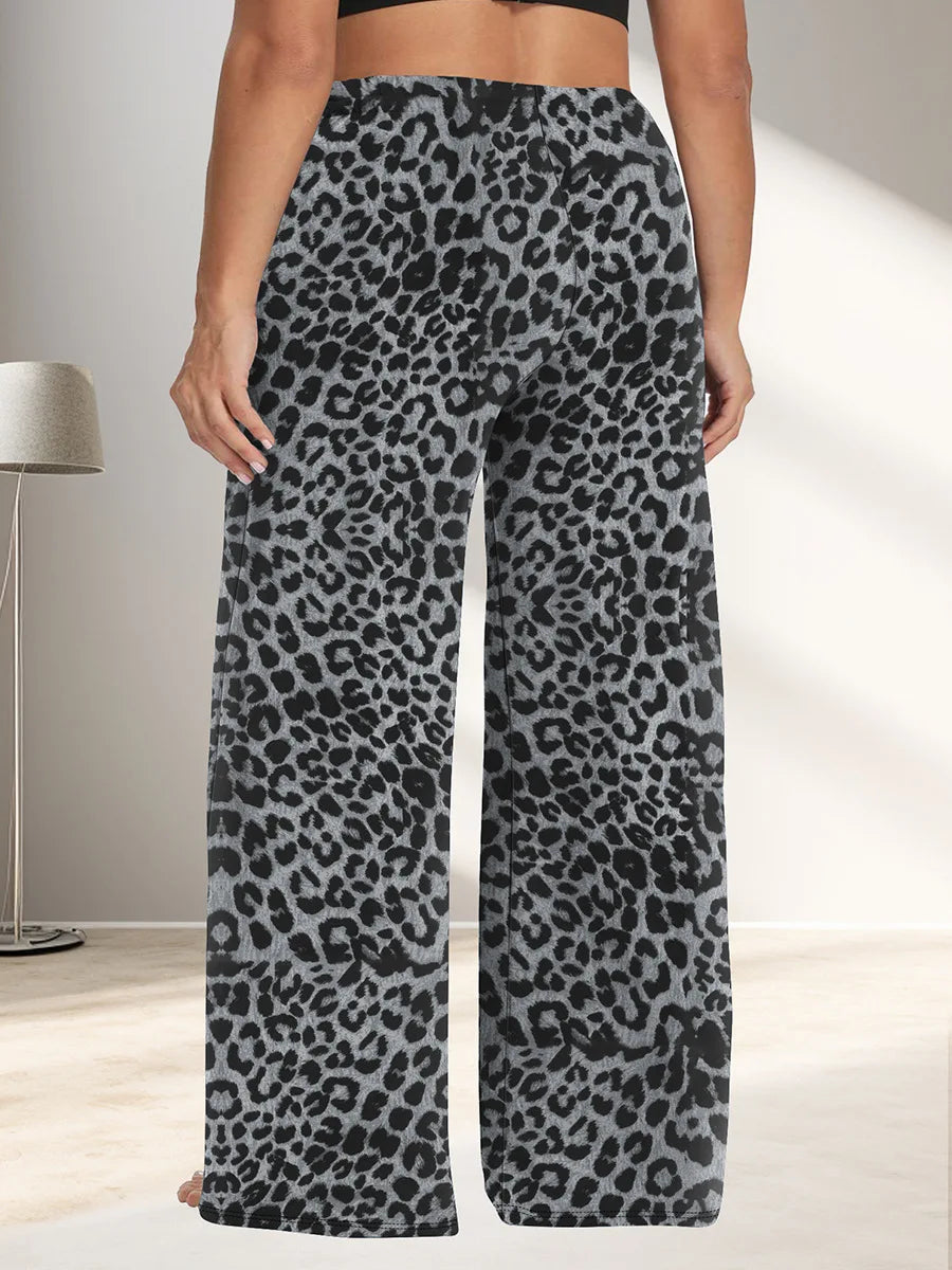 Wide Leg Lounge Trousers with Drawstring Waist and Pockets - Image 26