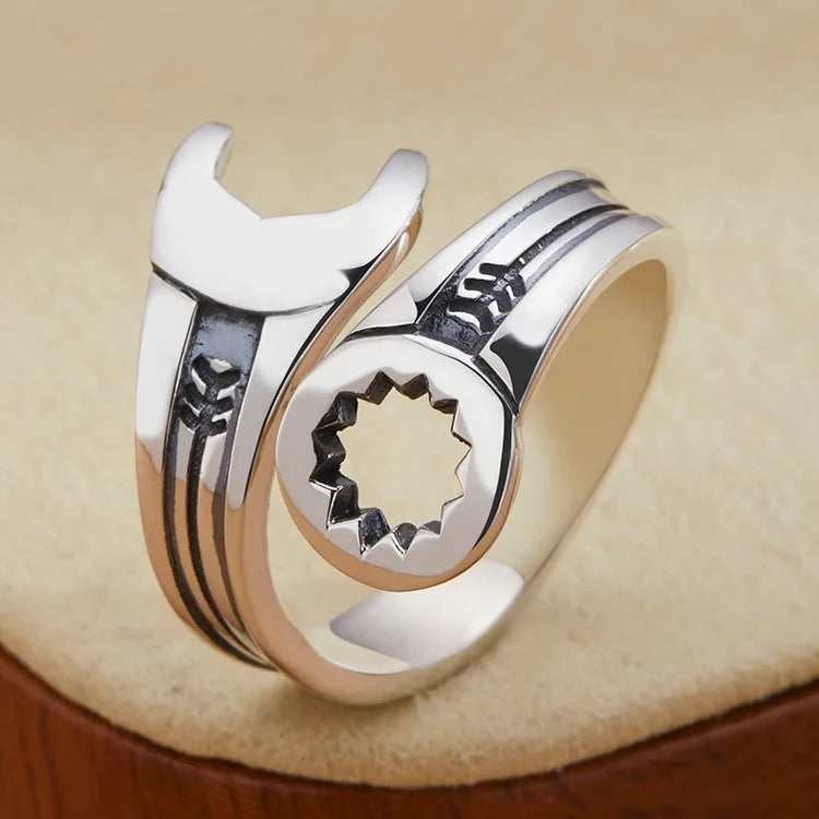 Fashion 925 Sterling Silver Wrench Adjustable Rings For Women Men Luxury Jewelry Accessories Wholesale Jewellery Women