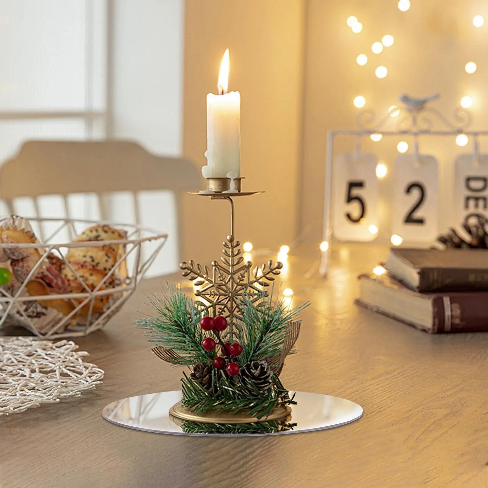 5/10pcs Acrylic Mirror Table Centerpieces, Round Decorative Display Trays for Wedding, Dining & Coffee Tables(20/30cm)