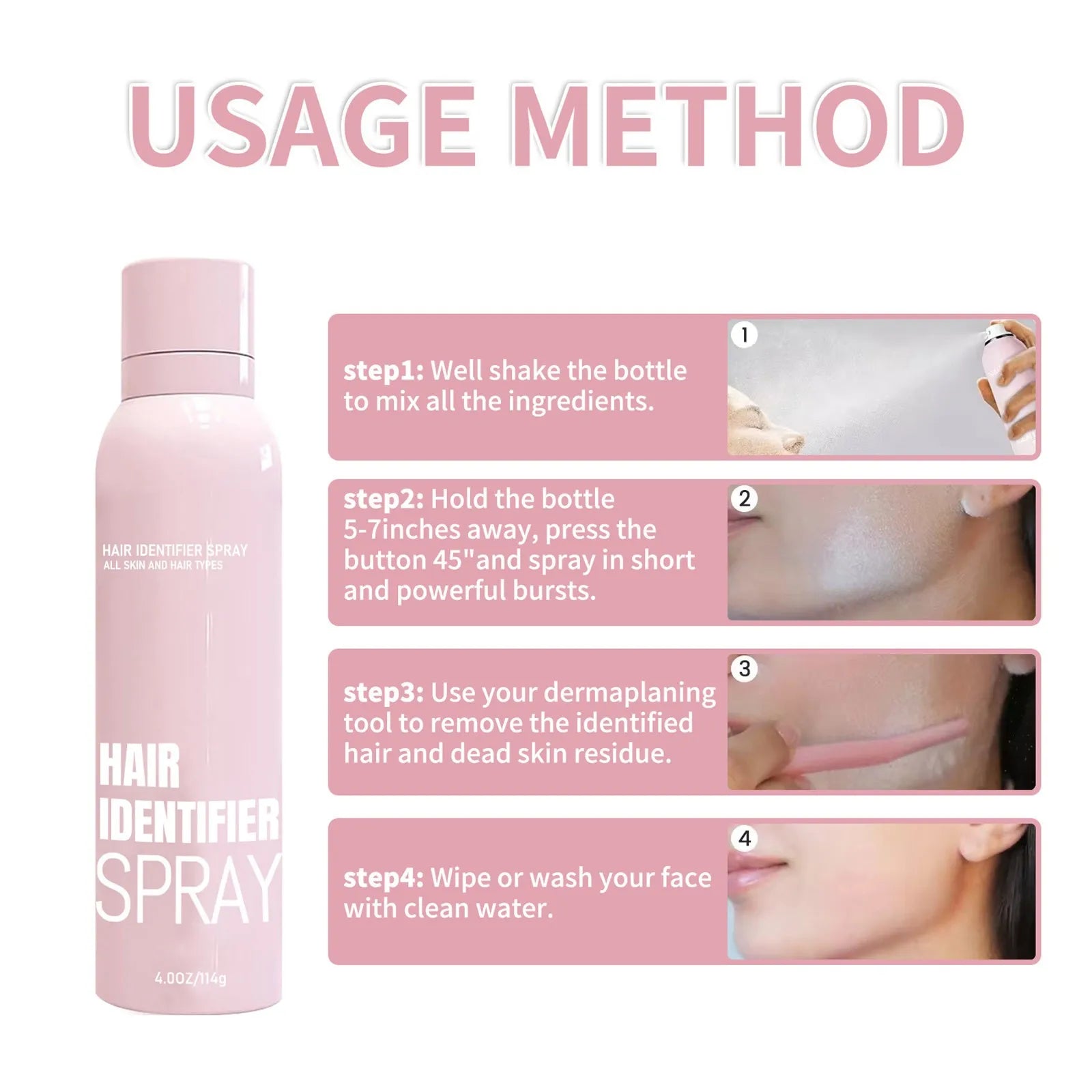 1/2/3 PCS Hair Identifier Spray For Face,to Show Facial Hair