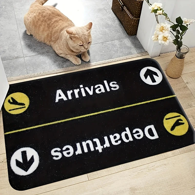VIKAMA Minimalist Airplane Parking Sign Pattern Rug Living Room, Bedroom, Entryway Doormat Soft and Comfortable Home Decor Rug
