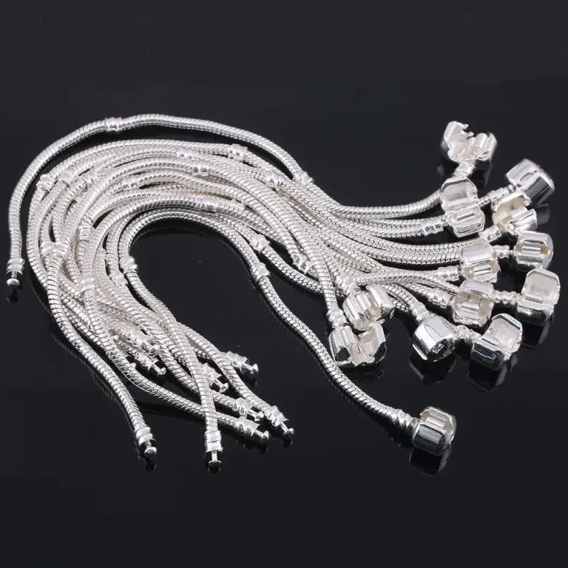 Original 925 Sterling Silver Snake Bone Charm Bracelet Bangle Fine Jewelry Basic Charm Bracelets for Women men Party DIY Jewelry