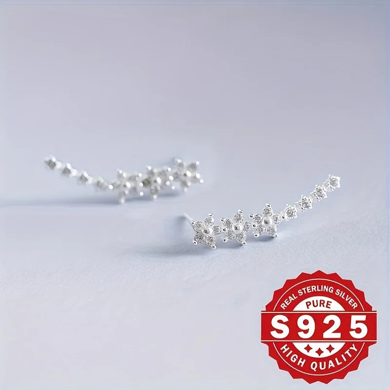 S925 silver splicing row flash cute, exquisite and elegant Valentine's Day wearable, hypoallergenic