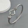 New steel wire button zircon four-leaf clover gold-plated bracelet 18K, high-quality waterproof couple bracelet, wife gift