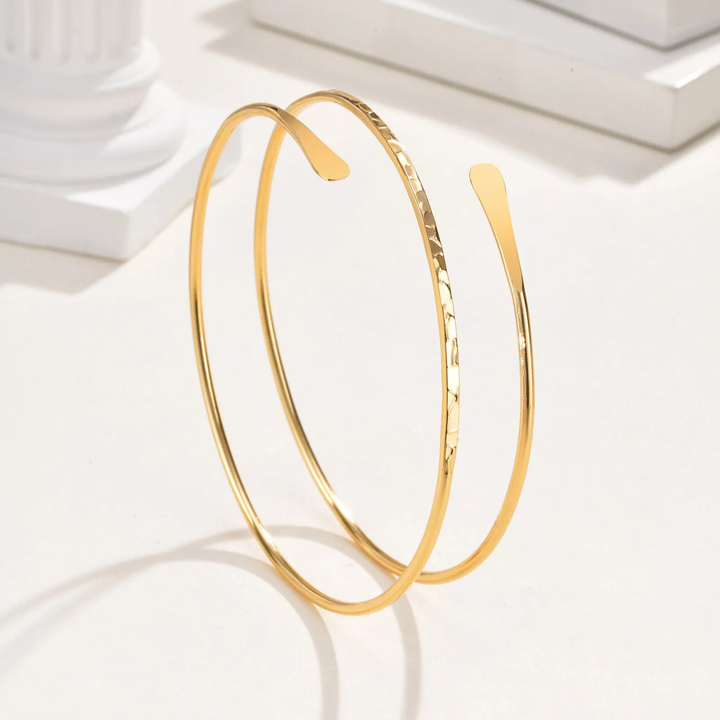 Upper Arm Cuff Bracelet for Women, Minimalist Gold Plated Armband Statement Party Armlets Jewelry