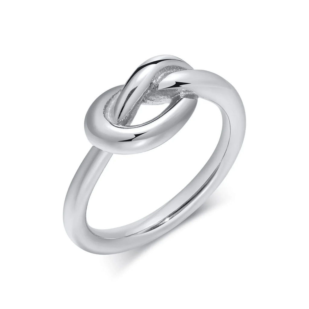 Love Knot Ring for Women, Stainless Steel Gold Plated Dainty Stacking Ring, Tiny Tie The Knot Statement Jewelry