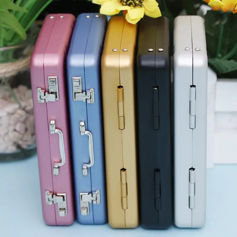 New Storage Box Aluminum Business ID Credit Card Holder Mini Suitcase Bank Card Box Holder Jewelry Case Organizer Rectangle