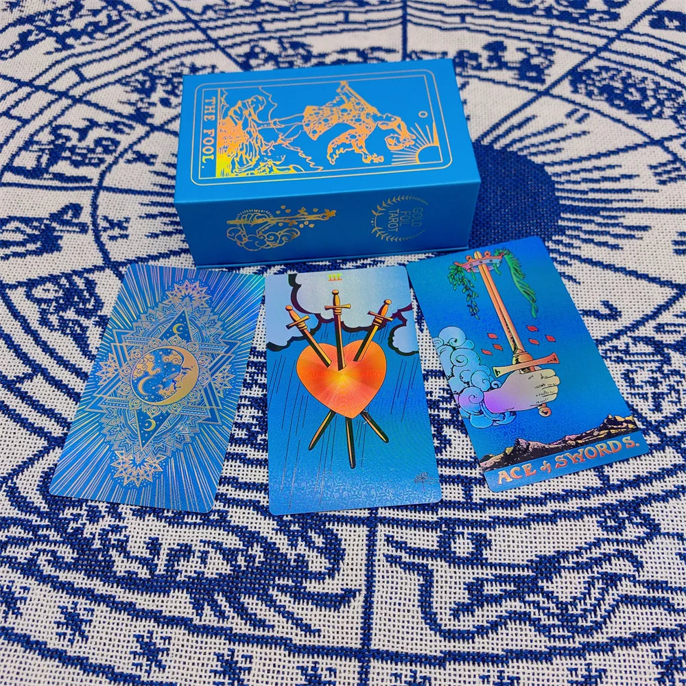 Elegant Board Game Gold Foil Tarot Card Good Gift Divinative Oracle Cards Telling the Fortune Future and Love