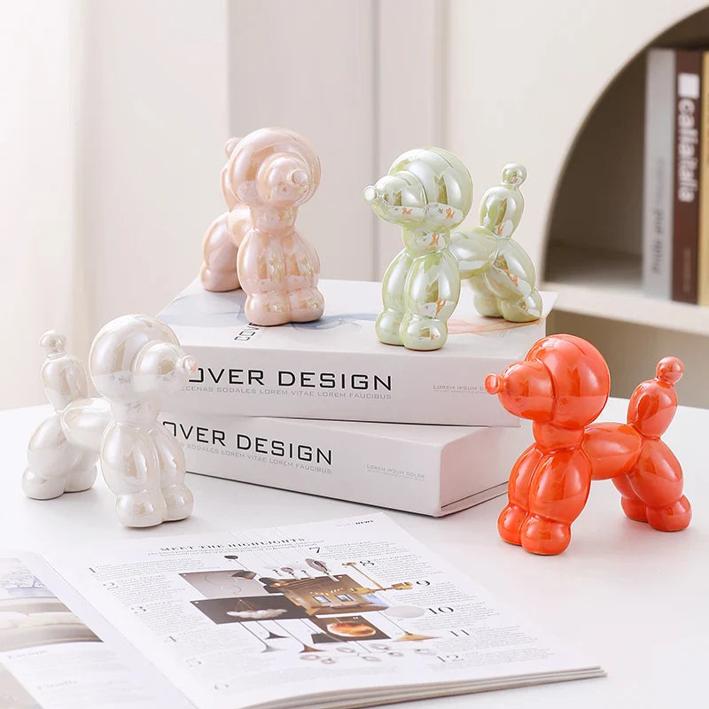 Ceramic Guest Dog Figurine Home Decor room Decoration Accessories Office Nordic Animal Decorative Sculptures  Figurines