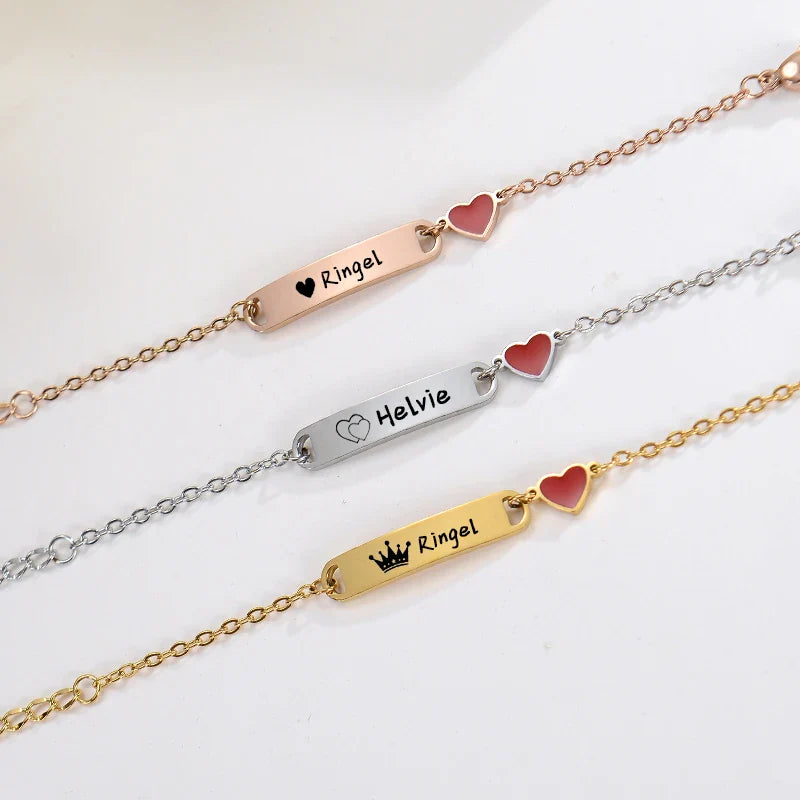 Personalized Baby Name Bracelet 14K Gold Plated Customized ID Bracelets for Girls Boys Custom Text Bracelet New Born Gift