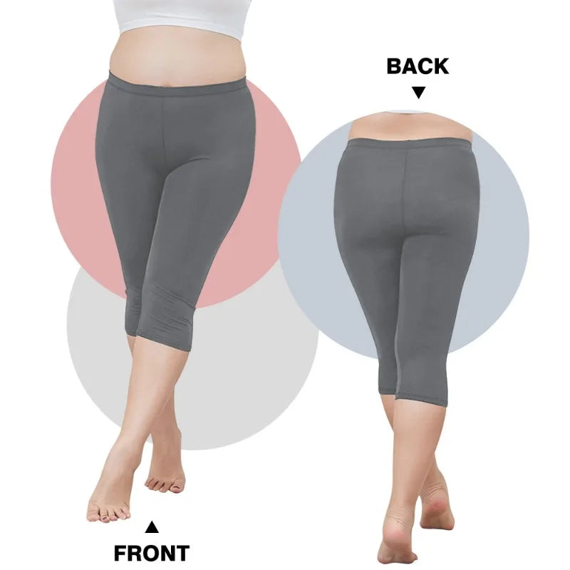 Plus Size High Waist Fitness Yoga Shorts