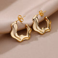 Punk Spike Rivet  Stainless Steel Earrings For Women Gold Color Earring Gothic Christmas Party Jewelry Gift Bijoux Femme