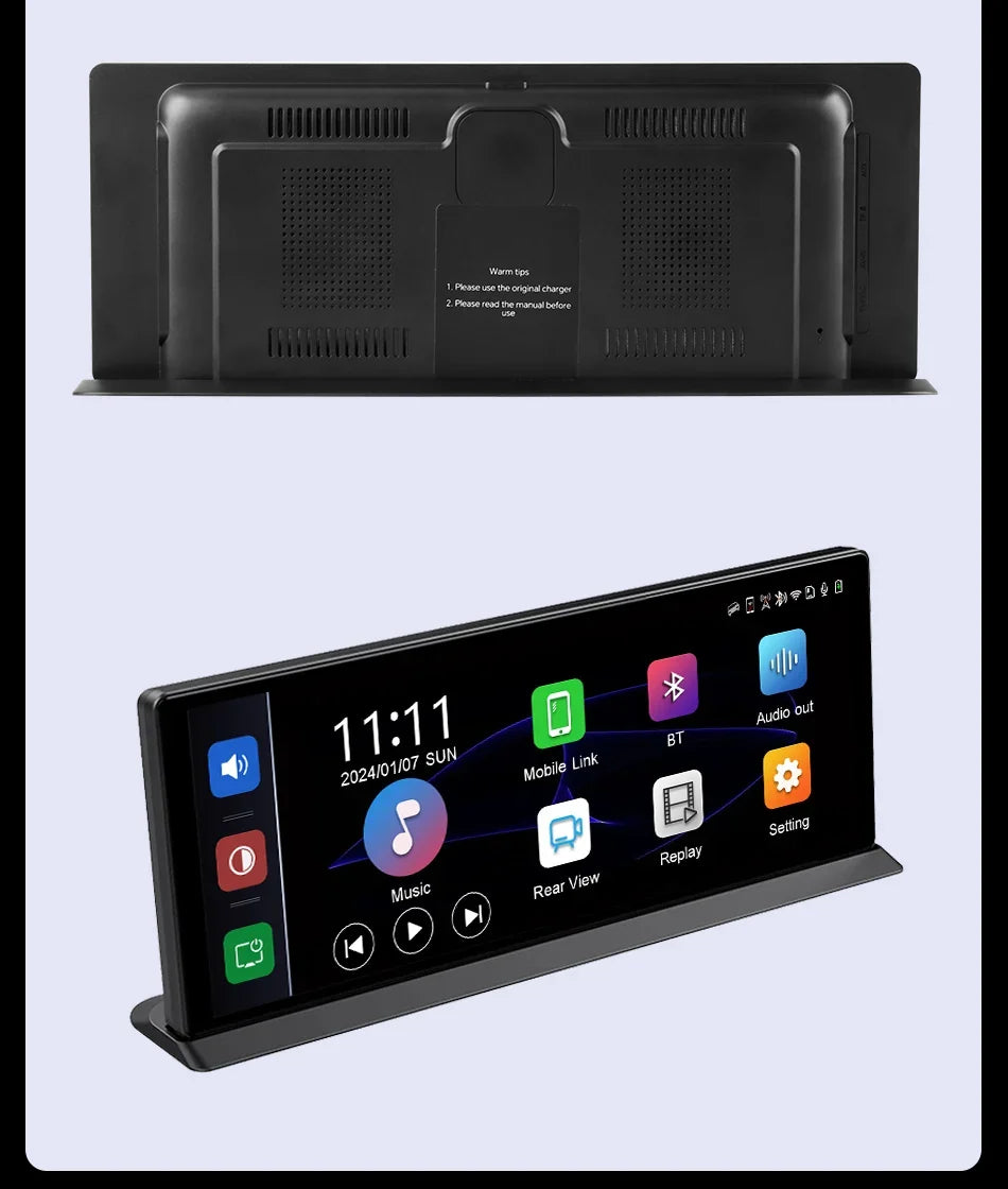 11.3 Inch Portable CarPlay Screen – HD Wireless Touch Display for Apple CarPlay and Android Auto