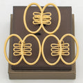 New Design Gold Color Earrings with Ring Jewelry Set for Party African Clip Earrings and Cocktail Ring 2Pcs Set for Weddings