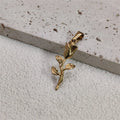 Vintage Summer Accessories Stainless Steel Pendant Necklaces Women's Jewelry Rose Pendant Necklace Charms