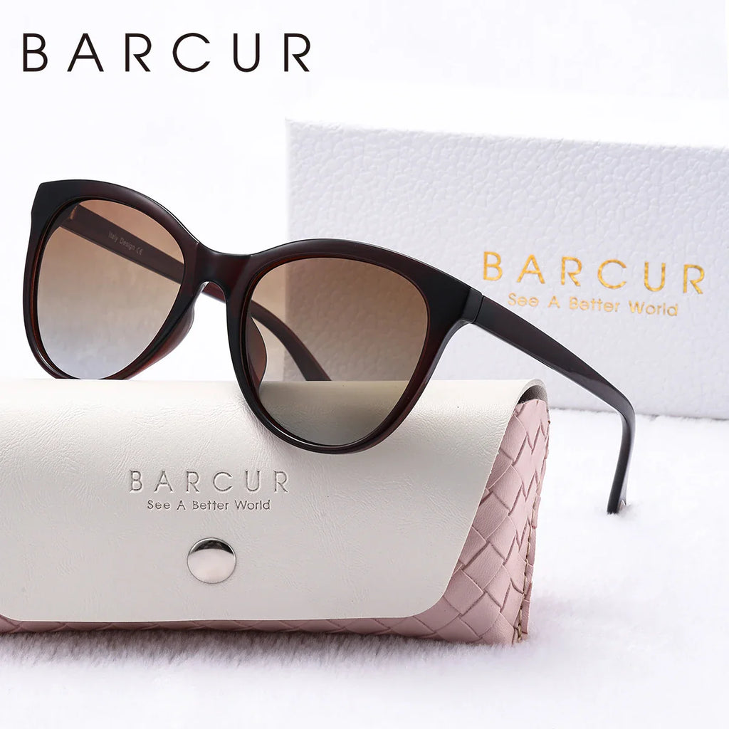 Transparent Cat Eye Sunglasses with Polarized UV400 Lenses