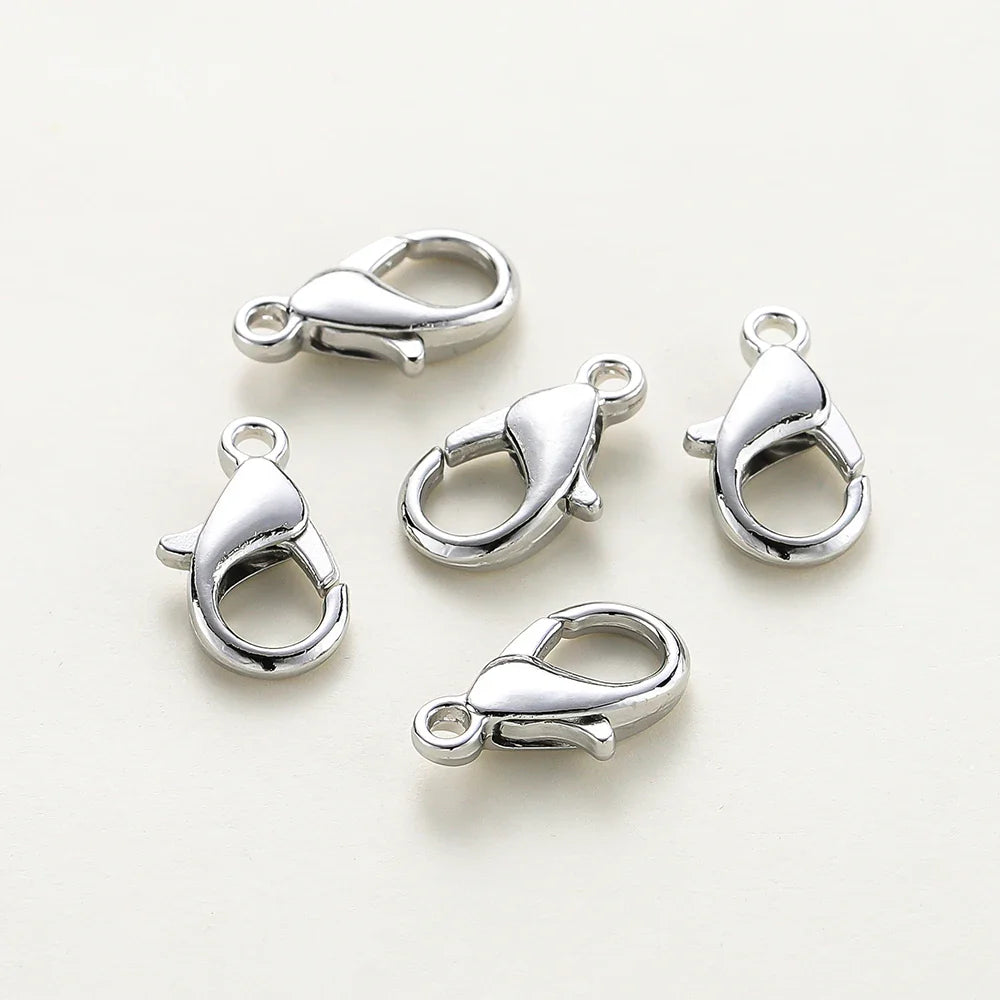 10pcs/lot 14K 18K Gold Plated Necklace Extender Chain Lobster Clasps Jump Ring Connectors Clips For DIY Jewelry Bag Craft Making