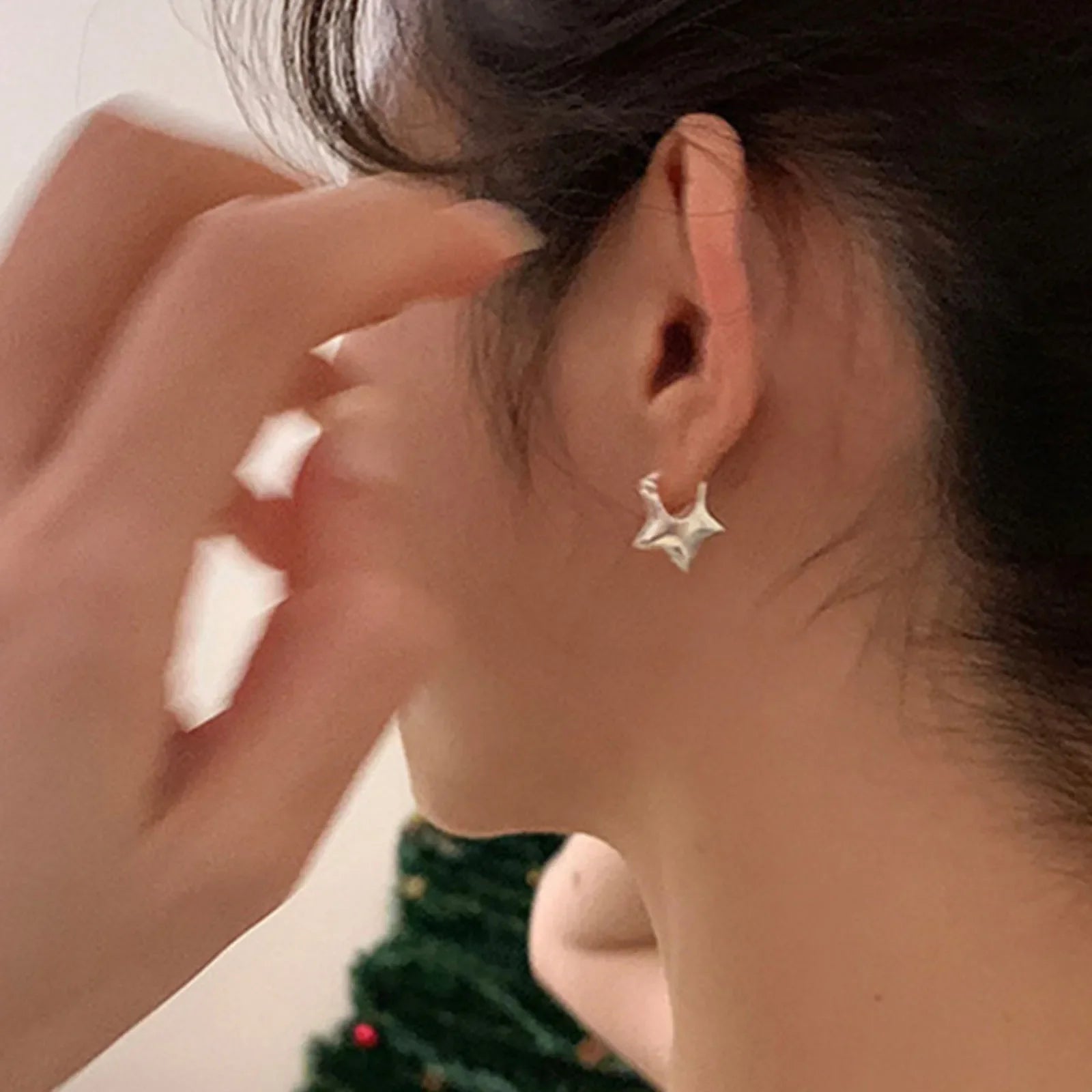 925 Sterling Silver Vintage Simple Star Earrings For Women Trendy Earring Jewelry Prevent Allergy Party Accessories Gift