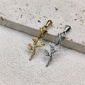 Trendy Rose Cross Design 18K Gold Plated Stainless Steel Pendants For Woman Man
