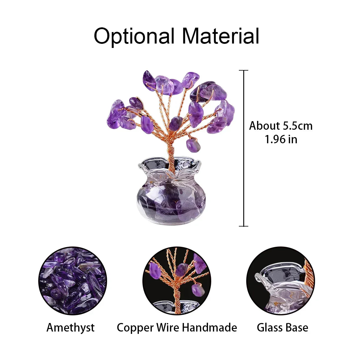 Crystal Tree of Life Healing Gemstone Bonsai Home Office Decor Gift
