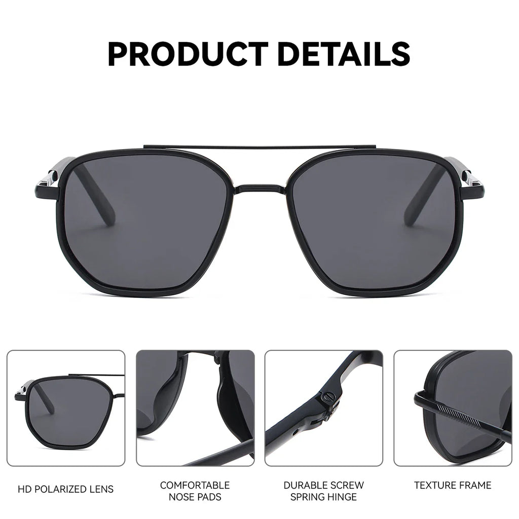 Women's Polygon Polarized Sunglasses Striped Frame UV400 Summer Shades