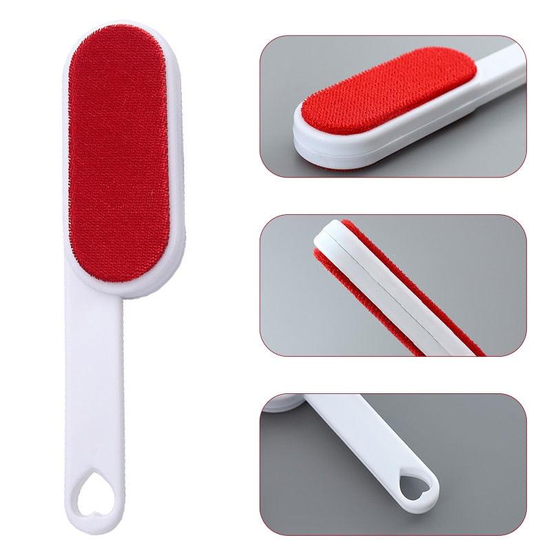 Reusable Pet Hair Remover Brush with Self-Cleaning Base for Clothes