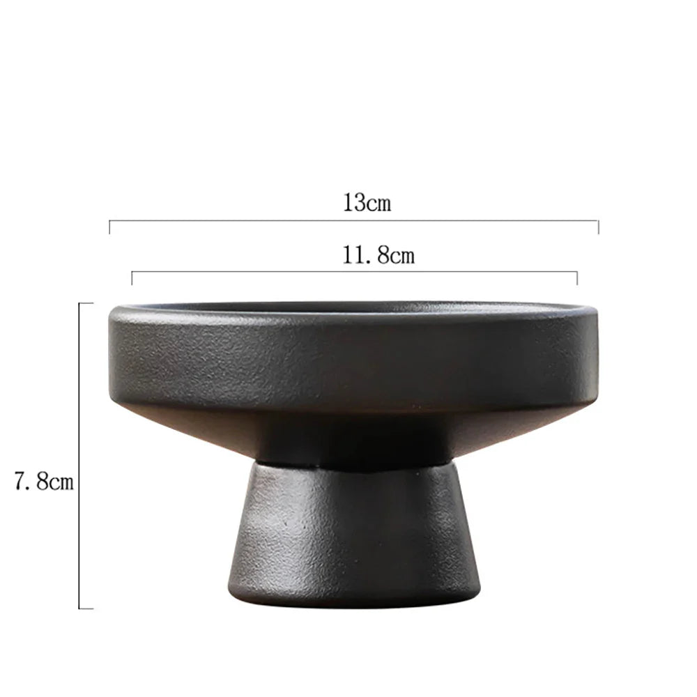 Retro Ceramic Vase Black Plant Vase FlowerPot Ornament Tabletop Plants Home Bonsai Decor Tabletop Floral Accessories
