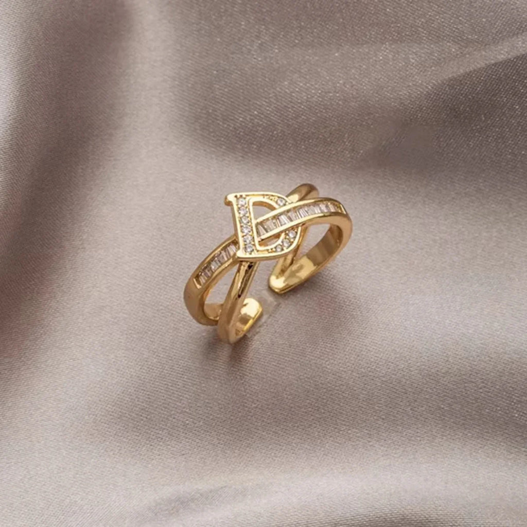 Korean Punk Cubic Zirconia adjustable ring for Women Office Party Friends Gifts Jewelry Accessories