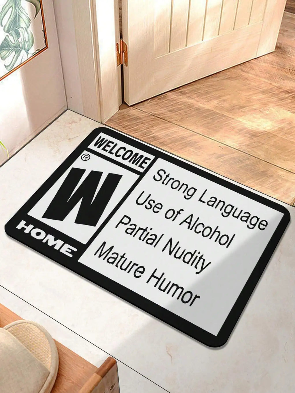 VIKAMA Welcome Printed Carpet, Durable and Washable, Crystal Velvet Home Entrance Doormat, Bedroom Entrance Mat, Home Decor