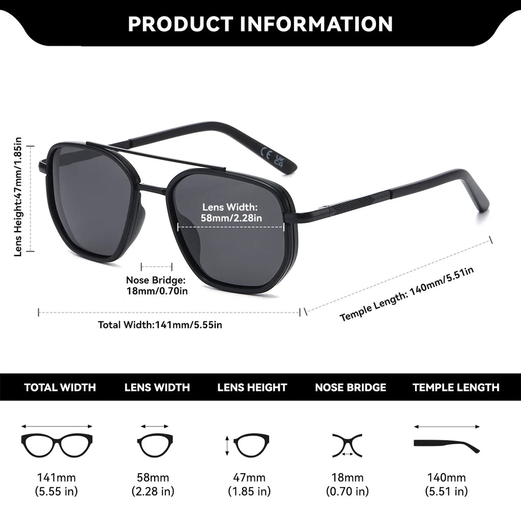 Women's Polygon Polarized Sunglasses Striped Frame UV400 Summer Shades