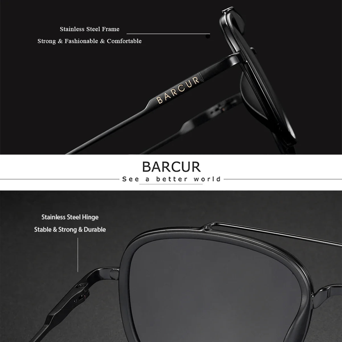 Cool Oval Double Beam Polarized Sunglasses with UV400 Protection