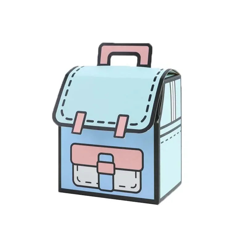 5PCS Creative Gifts Packaging Bags Cartoon School Bag Shape Candy Snack Self-lock Bags for Kids Birthday Party Decors Gifts