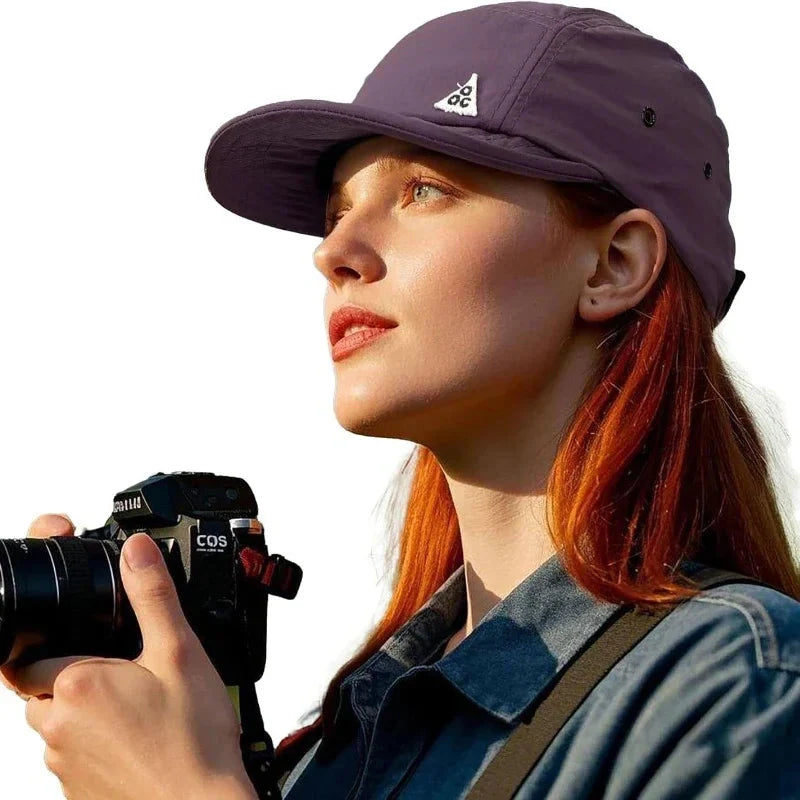 Summer 5-Panel Trucker Cap with Short Brim for Outdoor Activewear - Image 2
