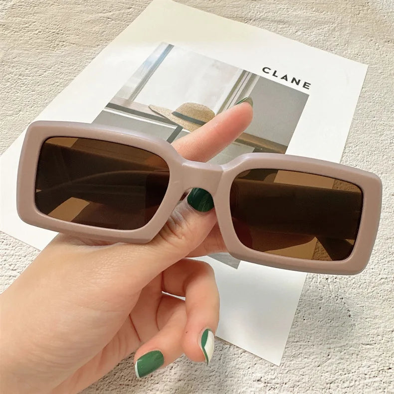 Women's Small Rectangle Sunglasses Modern Outdoor Travel Shades - Image 11