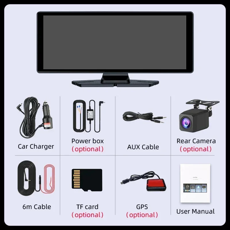 10.26" Portable CarPlay Screen – Wireless Car Stereo Touch Display
