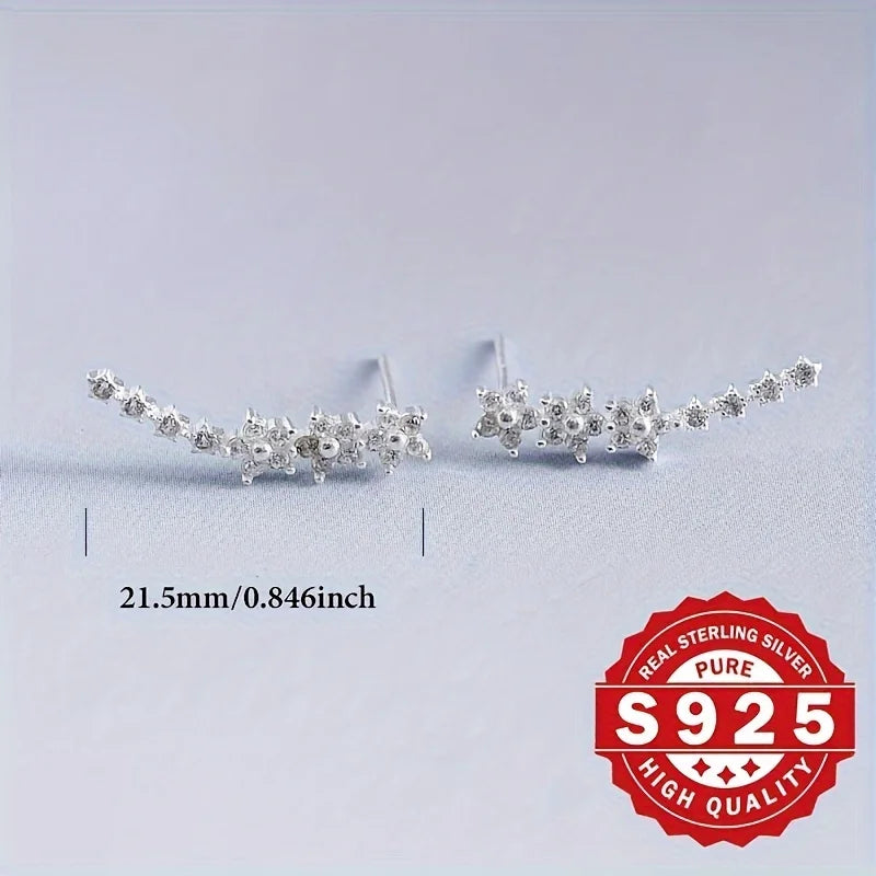 S925 silver splicing row flash cute, exquisite and elegant Valentine's Day wearable, hypoallergenic