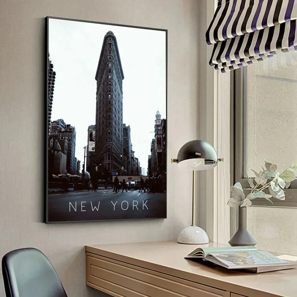 Modern New York City Manhattan Night View Lanscape Art Poste Poster HD Posters Home Room Bar Cafe Decor Art Wall Painting