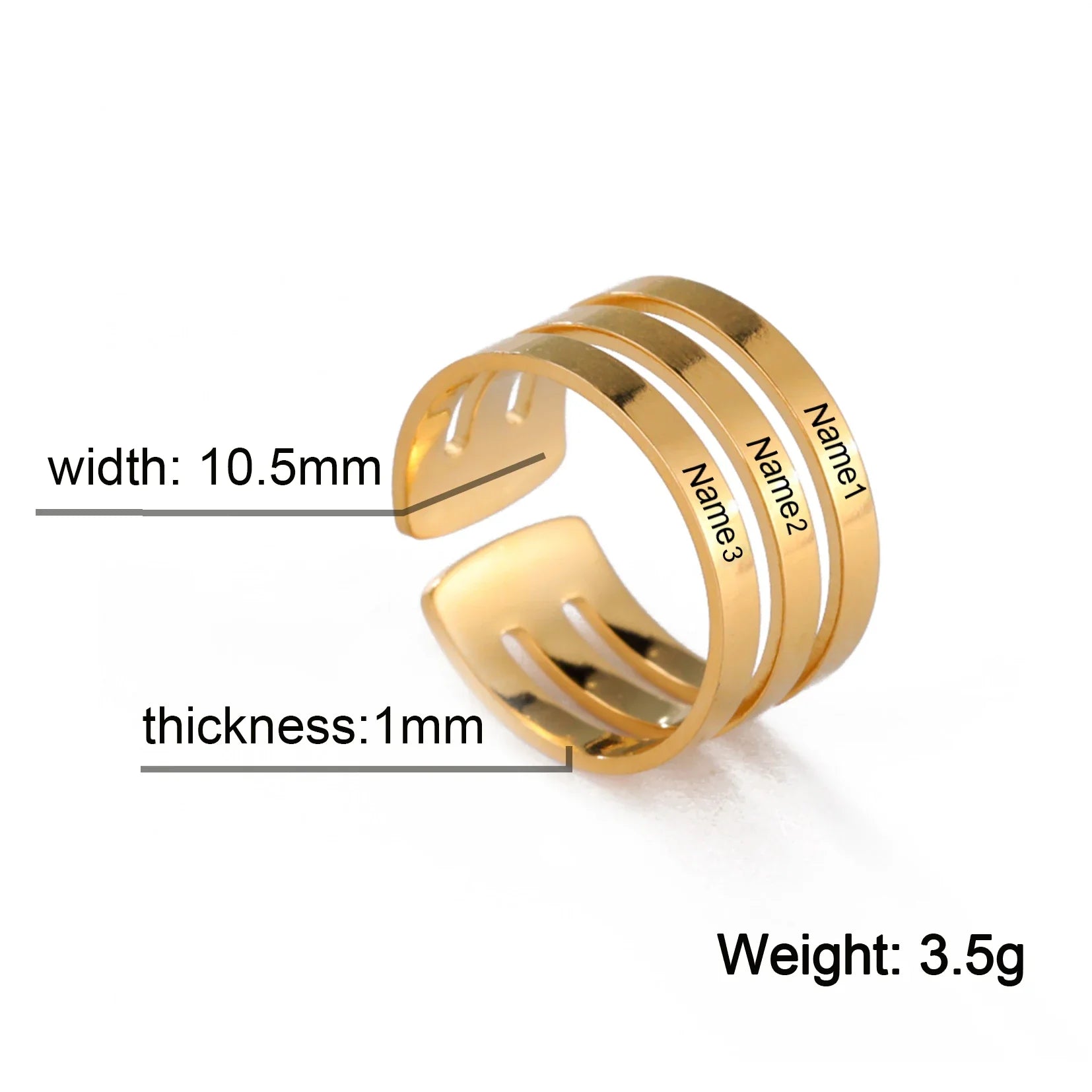 Personalized Finger Ring For Woman Men Family Engrave Name Custom Couple Lover Gift Metal Stainless Steel Gold Color Jewelry