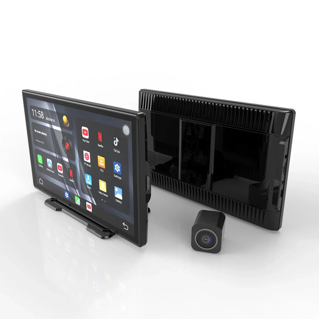 9 Inch Portable Wireless CarPlay Screen, Apple CarPlay and Android Auto Touch Display