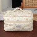 Floral Quilted Cosmetic Organizer Travel  Home