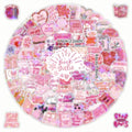 60/120 PCSPink Bookish Graffiti Stickers Pink Reading Decoration Notebook Luggage Stationery Stickers