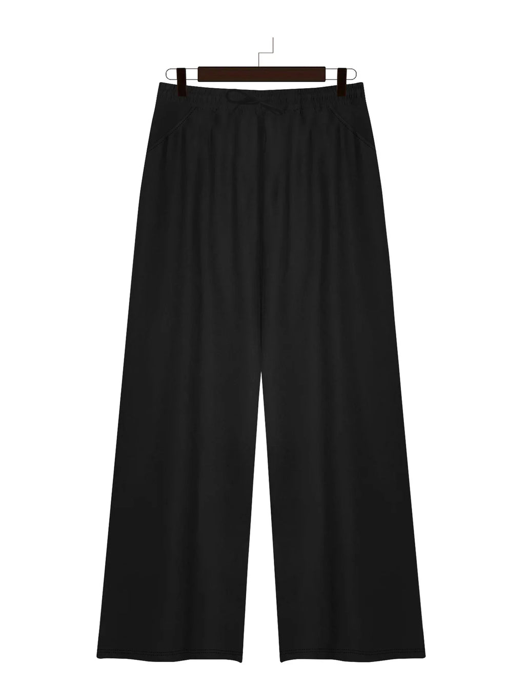 Wide Leg Lounge Trousers with Drawstring Waist and Pockets - Image 12