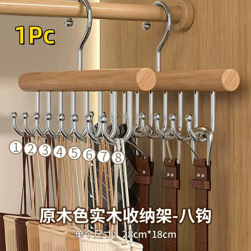Wooden Multi-Hook Space-Saving Closet Hanger for Bras and Vests - Image 8