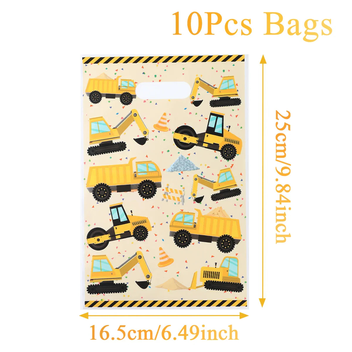 Engineering Vehicle Theme Handbag Gift Candy Packing Bag Construction Theme Birthday Party Decor Kids Baby Shower Party Supplies
